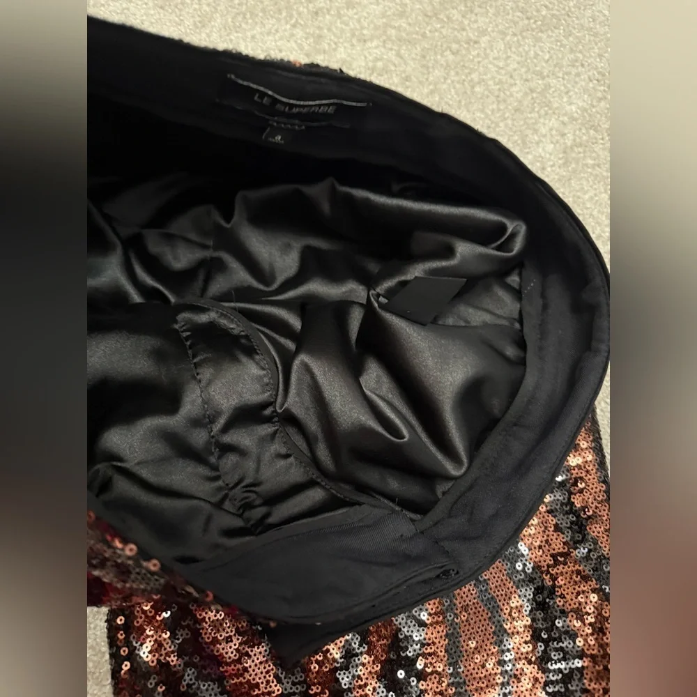 Le Superbe Sequin Bengal Tiger/Animal Print Chino Pants - EUC - size 4 - Picture 9 of 15